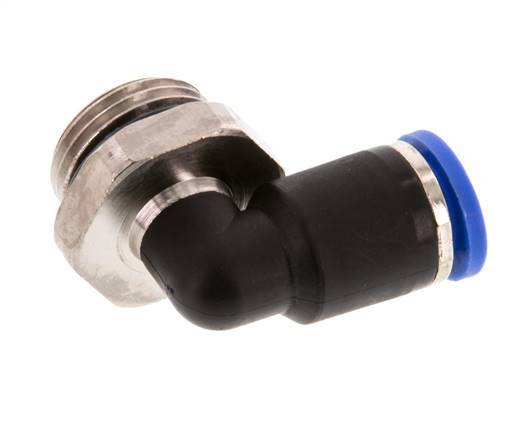 Codo de 90 grados 8mm x G3/8'' con rosca macho Latón/PA 66 NBR Manguito corto giratorio [2 piezas]