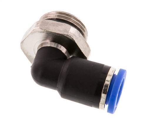 Codo de 90 grados 8mm x G3/8'' con rosca macho Latón/PA 66 NBR Manguito corto giratorio [2 piezas]