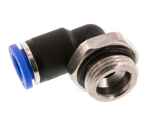 Codo de 90 grados 8mm x G3/8'' con rosca macho Latón/PA 66 NBR Manguito corto giratorio [2 piezas]