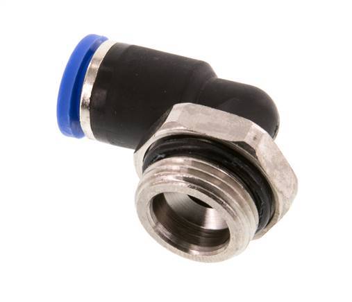 Codo de 90 grados 8mm x G3/8'' con rosca macho Latón/PA 66 NBR Manguito corto giratorio [2 piezas]
