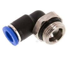 Codo de 90 grados 8mm x G3/8'' con rosca macho Latón/PA 66 NBR Manguito corto giratorio [2 piezas]