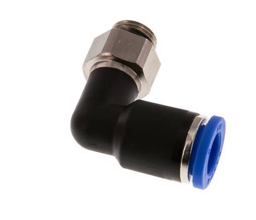 Codo de 90 grados de 8mm x G1/8'' con rosca macho latón/PA 66 NBR giratorio [2 piezas]