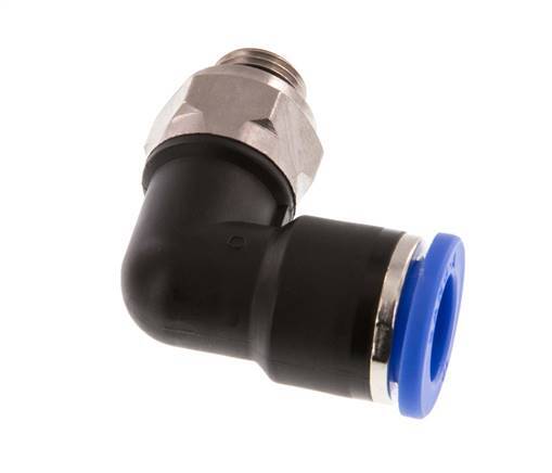 Codo de 90 grados 10mm x G1/8'' con rosca macho latón/PA 66 NBR giratorio [2 piezas]