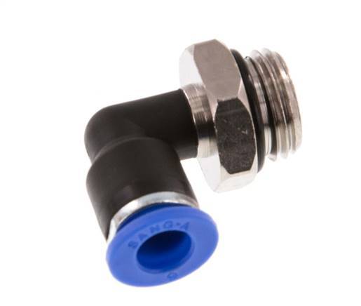 Codo de 6mm x G1/4'' de 90 grados con rosca macho latón/PA 66 NBR giratorio [2 piezas]