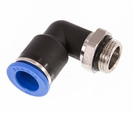 Codo de 90 grados 12mm x G3/8'' con rosca macho latón/PA 66 NBR giratorio [2 piezas]
