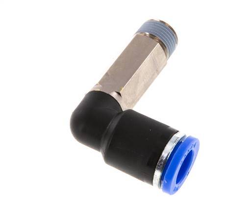 Codo de 90 grados de 8mm x R1/8'' con rosca macho latón/PA 66 NBR de manguito largo giratorio [2 piezas]