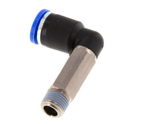 Codo de 90 grados de 8mm x R1/8'' con rosca macho latón/PA 66 NBR de manguito largo giratorio [2 piezas]