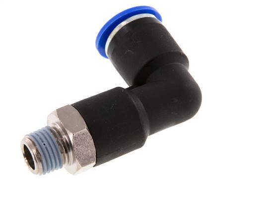 Codo de 90 grados 12mm x R1/4'' con rosca macho latón/PA 66 NBR cuerpo largo giratorio [2 piezas]