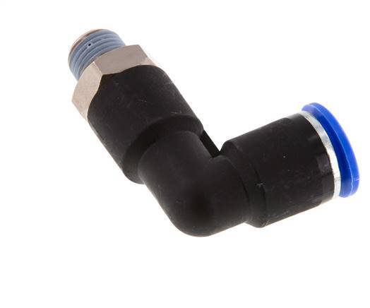 Codo de 90 grados 12mm x R1/4'' con rosca macho latón/PA 66 NBR cuerpo largo giratorio [2 piezas]
