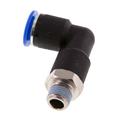 Codo de 90 grados 12mm x R1/4'' con rosca macho latón/PA 66 NBR cuerpo largo giratorio [2 piezas]
