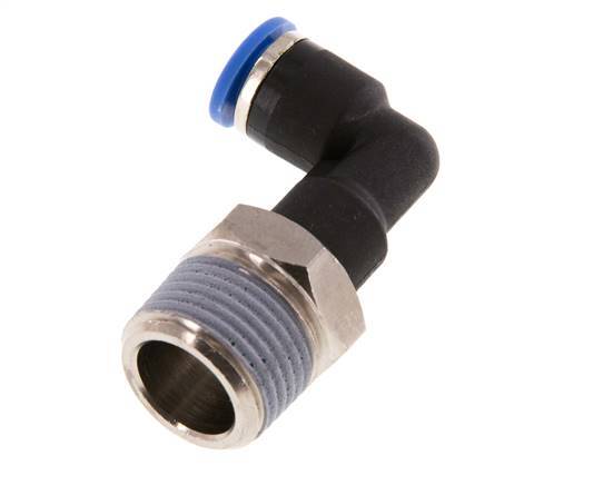 Racor de 6mm x R3/8'' 90deg con rosca macho latón/PA 66 NBR cuerpo largo giratorio [2 piezas]