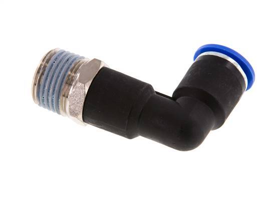 Codo de 90 grados 12mm x R1/2'' con rosca macho Latón/PA 66 NBR Cuerpo largo giratorio [2 piezas]