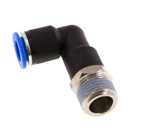 Codo de 90 grados 12mm x R1/2'' con rosca macho Latón/PA 66 NBR Cuerpo largo giratorio [2 piezas]