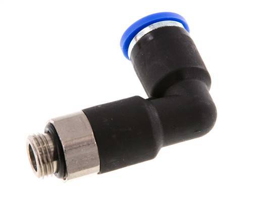 Codo de 90 grados 8mm x G1/8'' con rosca macho latón/PA 66 NBR cuerpo largo giratorio [2 piezas]