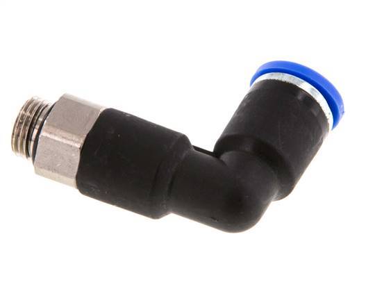Codo de 90 grados 8mm x G1/8'' con rosca macho latón/PA 66 NBR cuerpo largo giratorio [2 piezas]