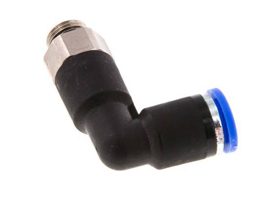 Codo de 90 grados 8mm x G1/8'' con rosca macho latón/PA 66 NBR cuerpo largo giratorio [2 piezas]