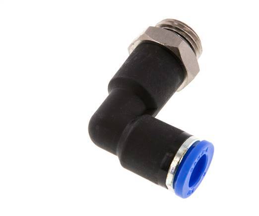 Codo de 90 grados 8mm x G1/4'' con rosca macho latón/PA 66 NBR cuerpo largo giratorio [2 piezas]