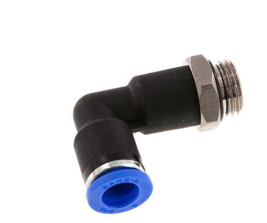 Codo de 90 grados 8mm x G1/4'' con rosca macho latón/PA 66 NBR cuerpo largo giratorio [2 piezas]