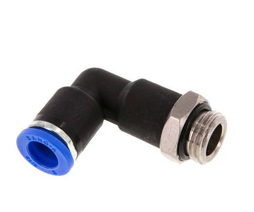 Codo de 90 grados 8mm x G1/4'' con rosca macho latón/PA 66 NBR cuerpo largo giratorio [2 piezas]