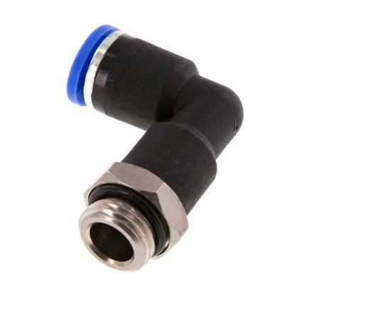 Codo de 90 grados 8mm x G1/4'' con rosca macho latón/PA 66 NBR cuerpo largo giratorio [2 piezas]