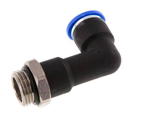 Codo de 90 grados 10mm x G3/8'' con rosca macho latón/PA 66 NBR cuerpo largo giratorio [2 piezas]