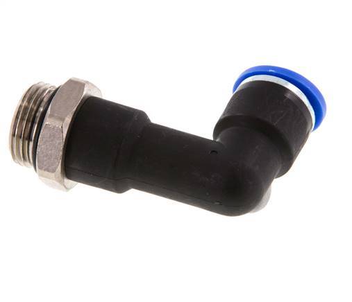 Codo de 90 grados 10mm x G3/8'' con rosca macho latón/PA 66 NBR cuerpo largo giratorio [2 piezas]