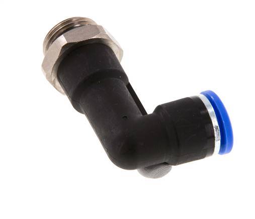 Codo de 90 grados 10mm x G3/8'' con rosca macho latón/PA 66 NBR cuerpo largo giratorio [2 piezas]