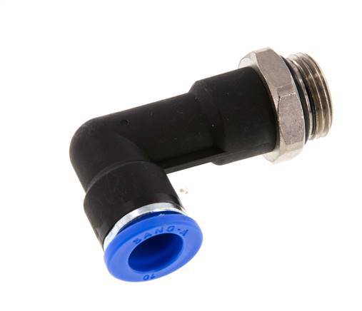 Codo de 90 grados 10mm x G3/8'' con rosca macho latón/PA 66 NBR cuerpo largo giratorio [2 piezas]
