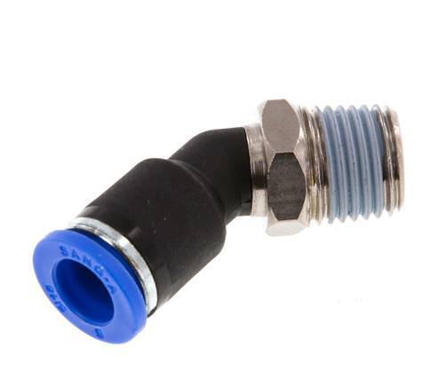Racor de 8mm x R1/4'' 45deg con rosca macho latón/PA 66 NBR [2 piezas]