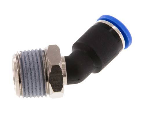 Racor de 8mm x R3/8'' 45deg con rosca macho latón/PA 66 NBR [2 piezas]
