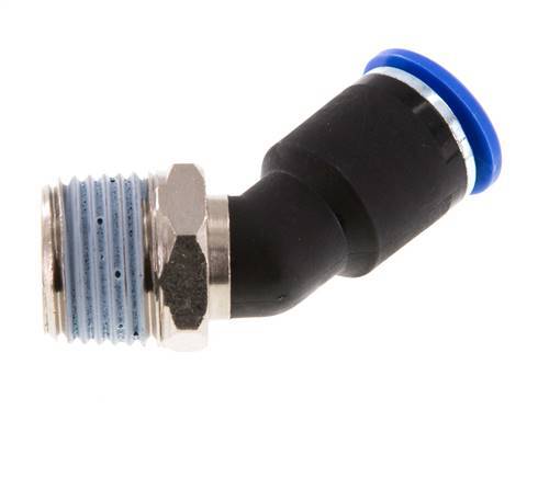 Racor de 12mm x R1/2'' 45deg con rosca macho Latón/PA 66 NBR