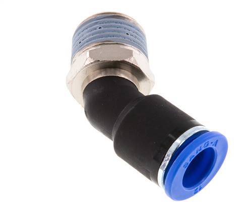 Racor de 12mm x R1/2'' 45deg con rosca macho Latón/PA 66 NBR