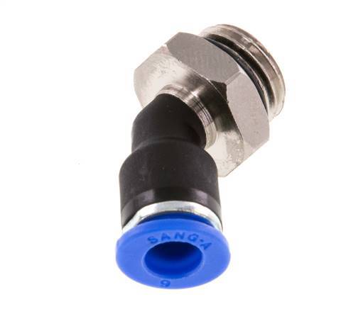 Codo de 6mm x G1/4'' 45deg con rosca macho Latón/PA 66 NBR [2 piezas]