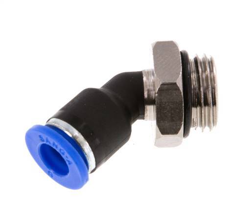 Codo de 6mm x G1/4'' 45deg con rosca macho Latón/PA 66 NBR [2 piezas]
