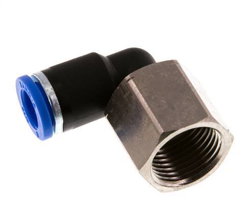 Codo de 90 grados 8mm x G3/8'' con rosca hembra Latón/PA 66 NBR Giratorio [2 piezas]