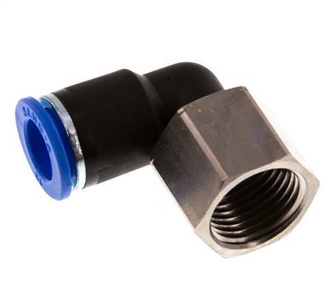 Codo de 90 grados 12mm x G1/2'' con rosca hembra Latón/PA 66 NBR Giratorio