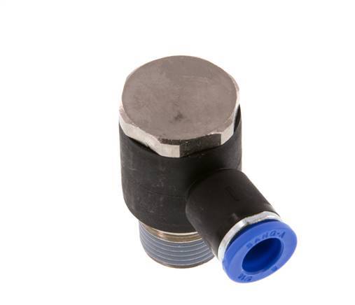 Codo de 8mm x R3/8'' en forma de L con rosca macho latón/PA 66 NBR giratorio [2 piezas]