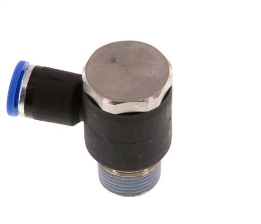 Codo de 8mm x R3/8'' en forma de L con rosca macho latón/PA 66 NBR giratorio [2 piezas]