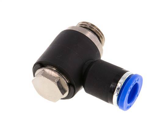 Codo de 8mm x G1/4'' en forma de L con rosca macho latón/PA 66 NBR giratorio [2 piezas]