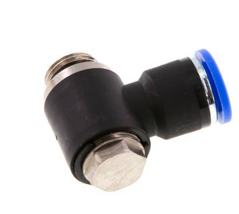 10mm x G1/4'' Codo de 90 grados en forma de L Racor con rosca macho Latón/PA 66 NBR Giratorio [2 Piezas]