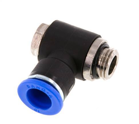 10mm x G1/4'' Codo de 90 grados en forma de L Racor con rosca macho Latón/PA 66 NBR Giratorio [2 Piezas]