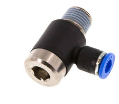 Codo de 6mm x R1/4'' en forma de L con rosca macho latón/PA 66 NBR interior hexagonal giratorio [2 piezas]