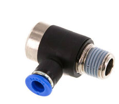 Codo de 6mm x R1/4'' en forma de L con rosca macho latón/PA 66 NBR interior hexagonal giratorio [2 piezas]
