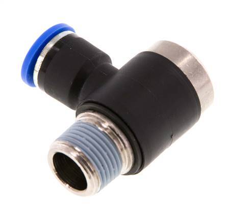 10mm x R3/8'' Codo de 90 grados en forma de L Racor con rosca macho Latón/PA 66 NBR Hexágono interior giratorio