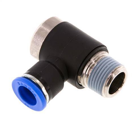 10mm x R3/8'' Codo de 90 grados en forma de L Racor con rosca macho Latón/PA 66 NBR Hexágono interior giratorio