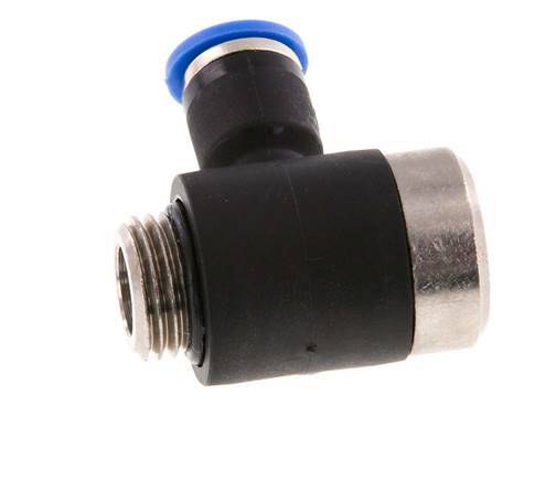 Codo de 6mm x G1/4'' en forma de L con rosca macho latón/PA 66 NBR interior hexagonal giratorio [2 piezas]
