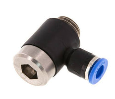 Codo de 6mm x G1/4'' en forma de L con rosca macho latón/PA 66 NBR interior hexagonal giratorio [2 piezas]