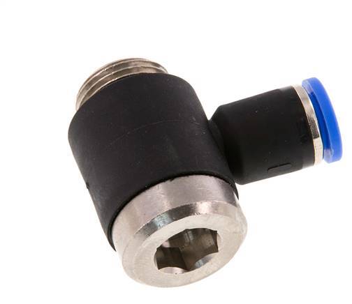 Codo en L de 8mm x G3/8'' con rosca macho Latón/PA 66 NBR Hexágono interior giratorio