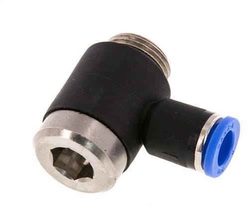 Codo en L de 8mm x G3/8'' con rosca macho Latón/PA 66 NBR Hexágono interior giratorio