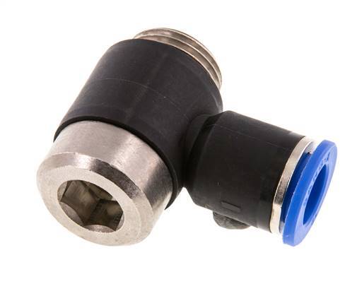 Codo en L de 12mm x G1/2'' con rosca macho Latón/PA 66 NBR Hexágono interior giratorio